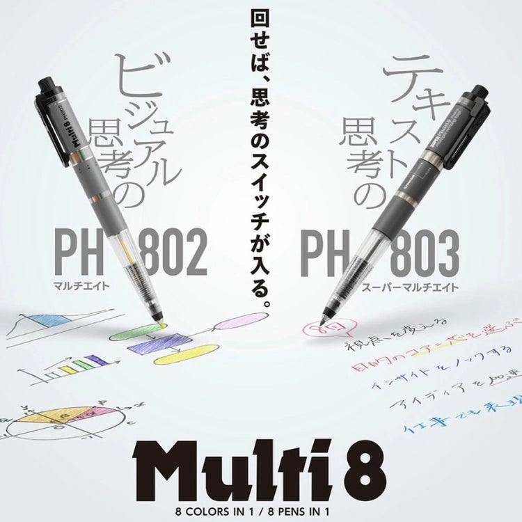ぺんてる Pentel スーパーマルチ8セット XPH803ST 8色芯ホルダー・替芯