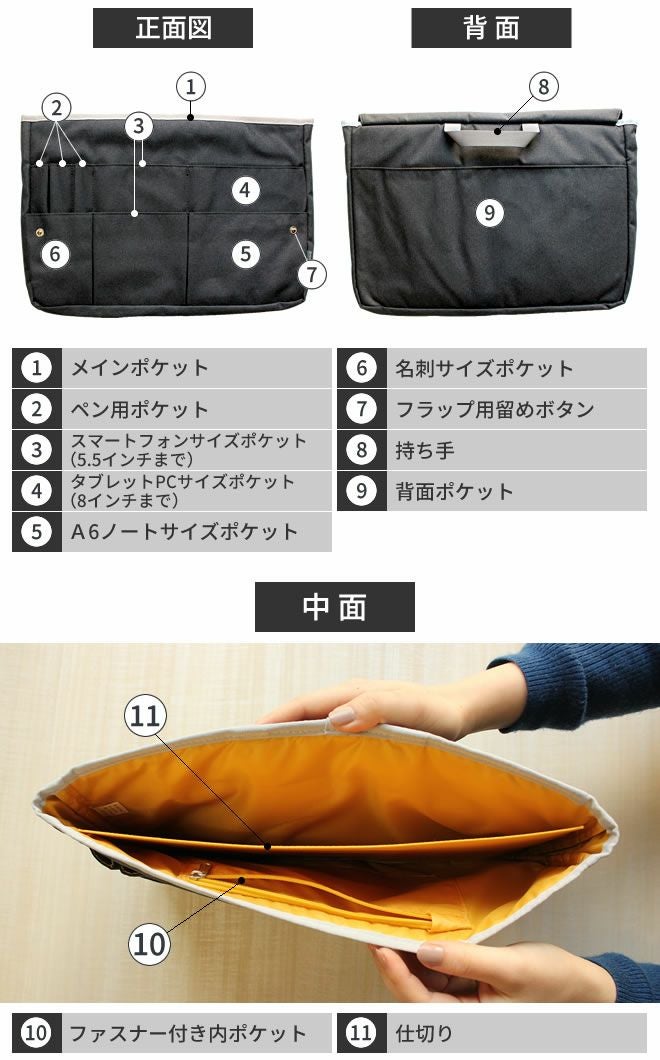 コクヨ KOKUYO バッグインバッグ A4 ヨコ ビズラックアップ Bizrack up