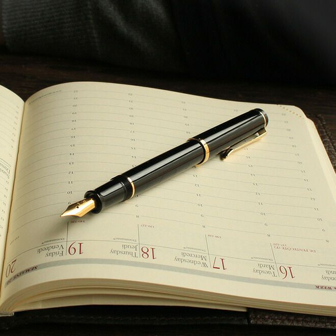 ペリカン Pelikan クラシックP200 ブラック ゴールド 万年筆 両用式