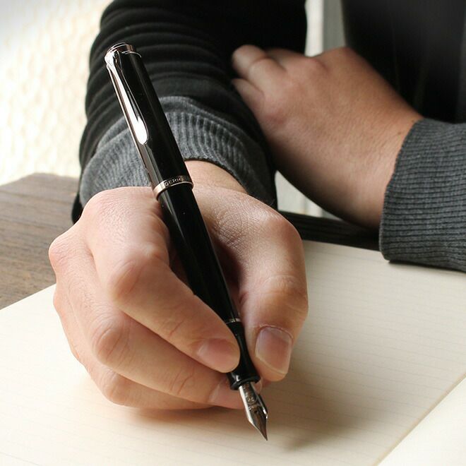 ペリカン Pelikan クラシックP205 ブラック シルバー 万年筆 両用式