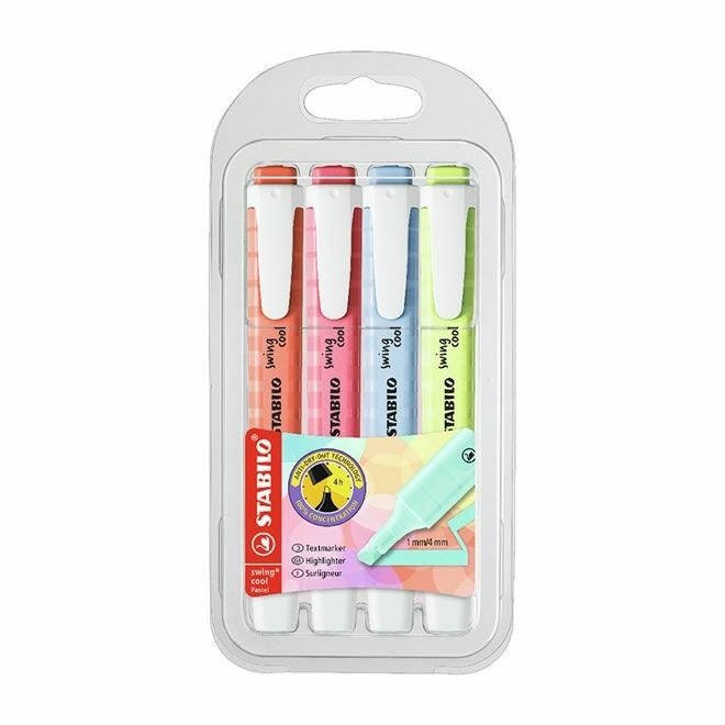 スタビロ STABILO スイングクール パステル 4色セット マーカー 蛍光