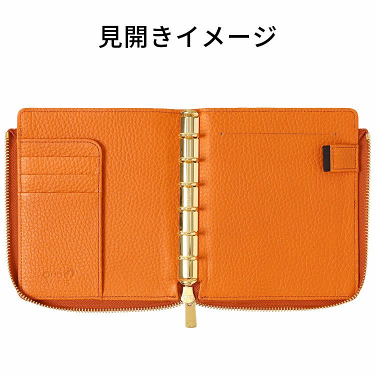 クオバディス タイマー14 システム手帳 Lジップ テール 牛革 カバー