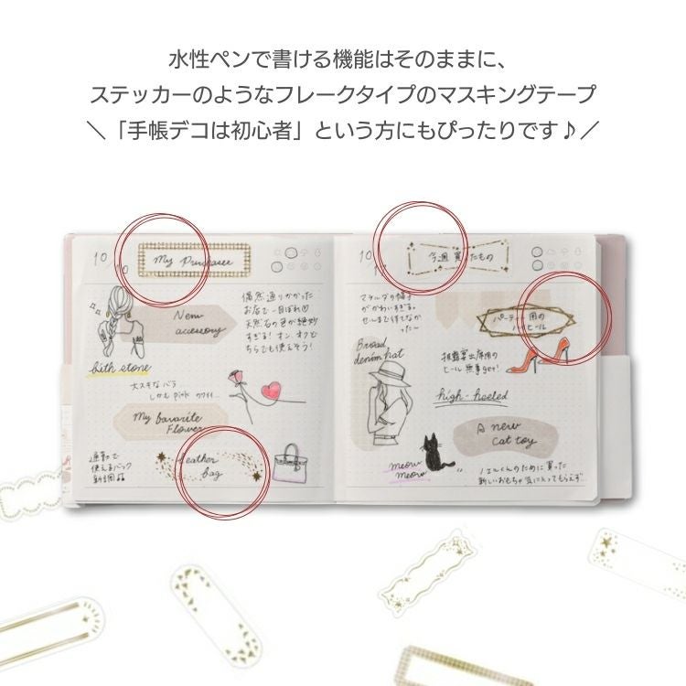 マークス MARK'S 水性ペンで書けるマスキングテープ フレークタイプ