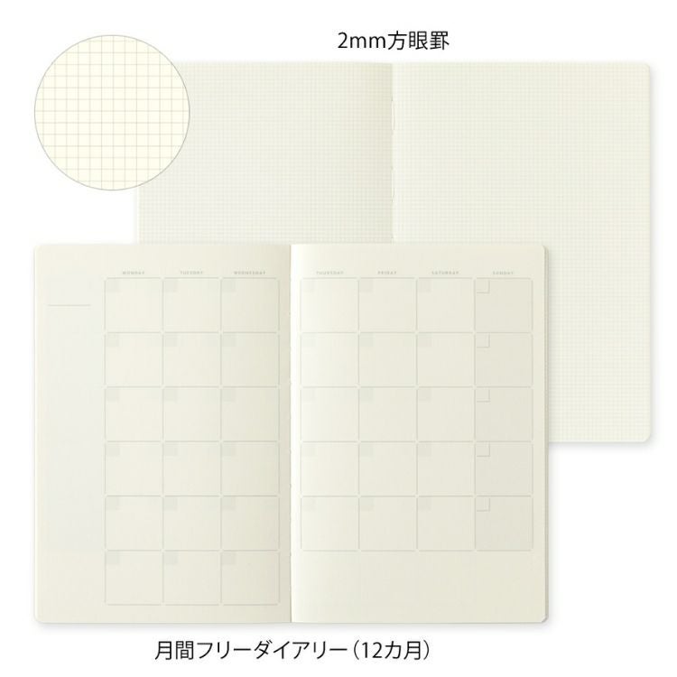 ミドリ ゆるログ B6 ノート [月間フリーA] midori yurulog 2mm 方眼