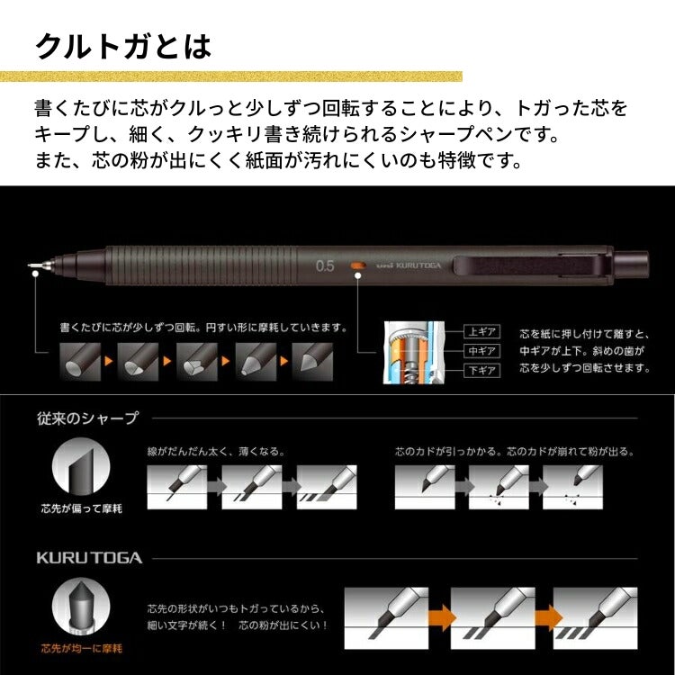 クルトガメタル + ユニ メタルケース マットブラック 2点セット 三菱