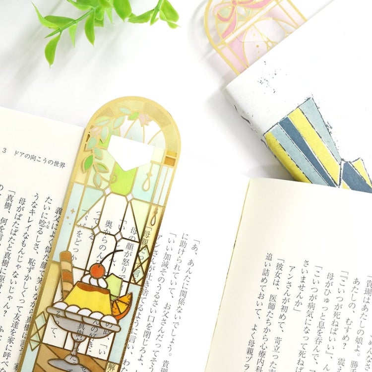 SAIEN ステンドグラス風 透明しおり カミイソ産商 通販 文房具の和気文具
